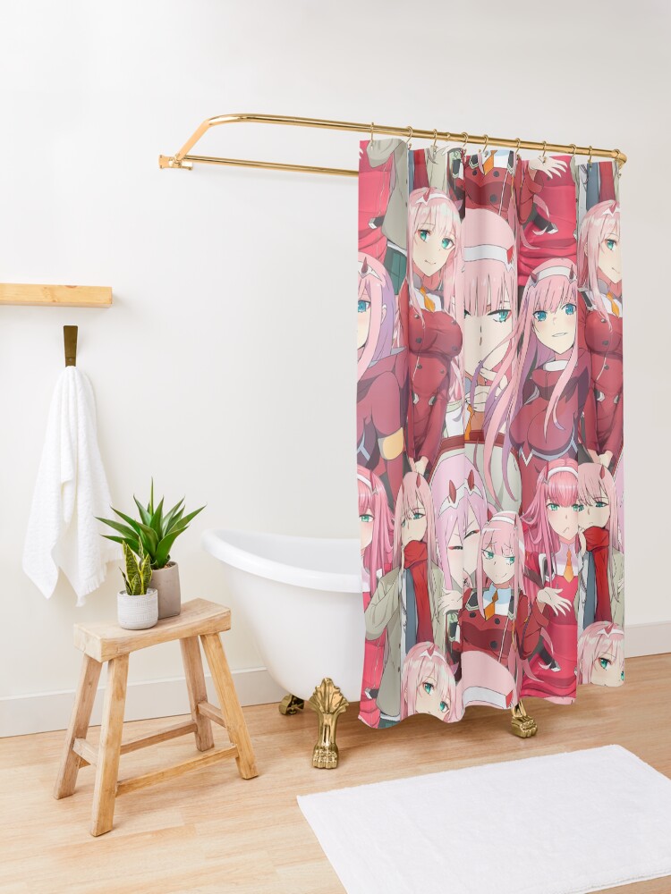 Alternate view of Zero Two Tribute Pattern Shower Curtain