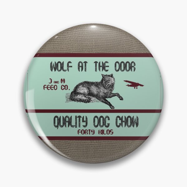 Item preview, Wolf at the Door Dog Chow Burlap Feedsack designed and sold by LochNestFarm.