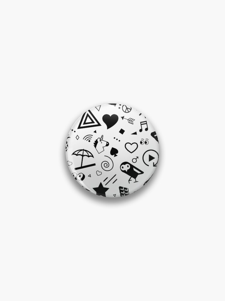 Cartoon simple letter brooch White English Metal badge Fun Pins