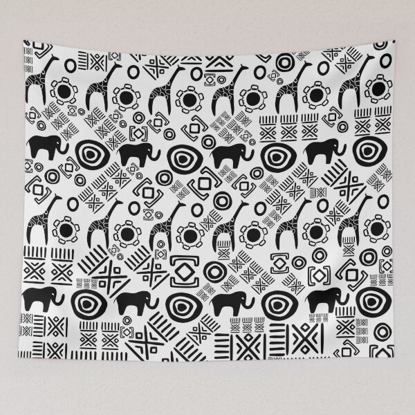 Item preview, Ethnic African Pattern- Black and White #5 designed and sold by k9printart.