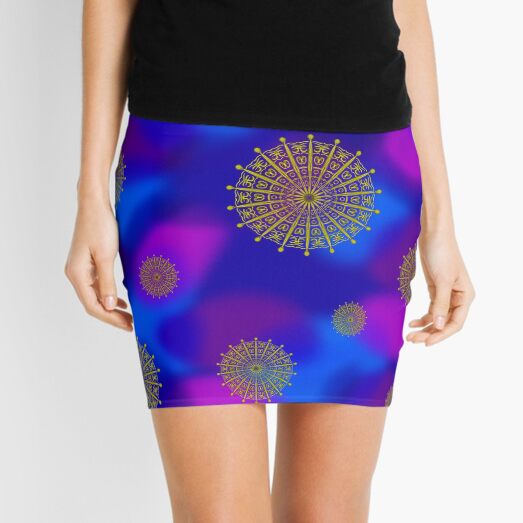 Golden Sky Symbols Mini Skirt