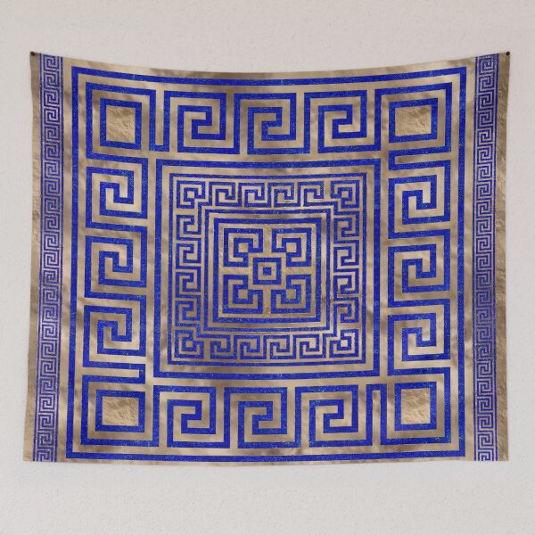Item preview, Greek Key Ornament - Lapis Lazuli and Gold #4 designed and sold by k9printart.