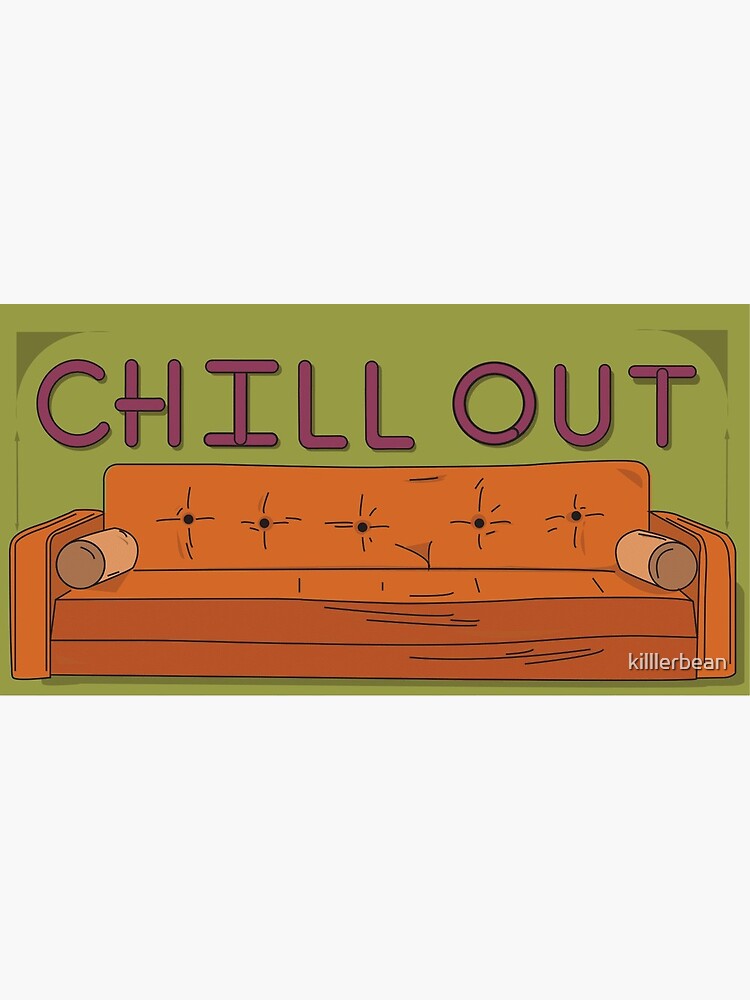 Vintage Couch Cartoon Chill Out Colorway One Greeting Card By Killlerbean Redbubble