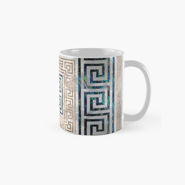 Item preview, Greek Key Ornament - Greek Meander -Abalone and gold designed and sold by k9printart.