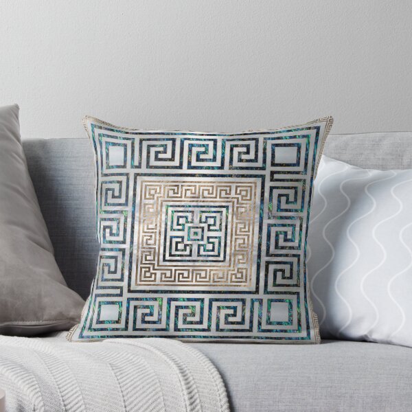 Item preview, Greek Key Ornament - Greek Meander -Abalone and gold designed and sold by k9printart.