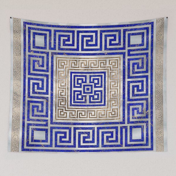 Item preview, Greek Key Ornament - Lapis Lazuli and Gold #1 designed and sold by k9printart.