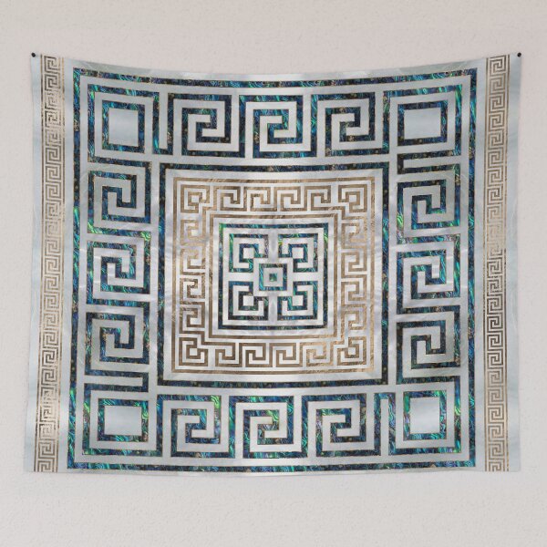 Item preview, Greek Key Ornament - Greek Meander -Abalone and gold designed and sold by k9printart.
