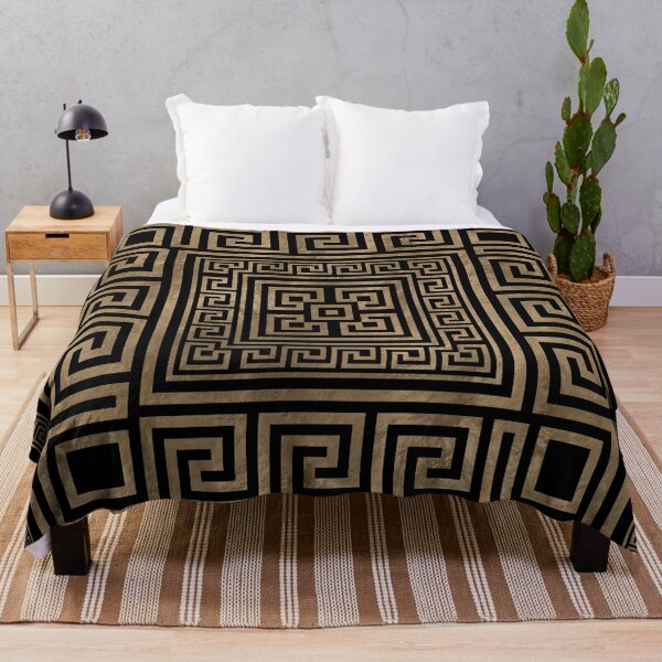 Black and discount gold bed throw