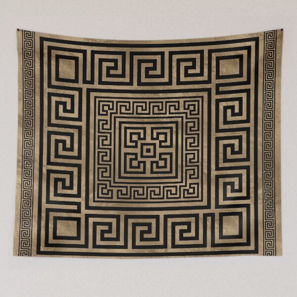 Item preview, Adorno de llave griega - Meandro griego - Negro sobre oro designed and sold by k9printart.