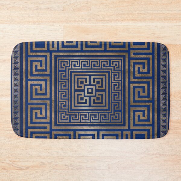 Item preview, Ornamento de la llave griega - Meandro griego - oro sobre azul designed and sold by k9printart.