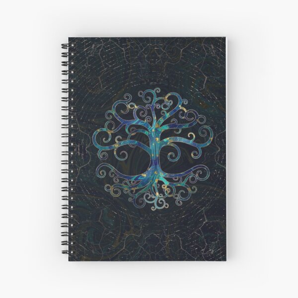 Árbol de la vida mármol y oro. Cuaderno de espiral