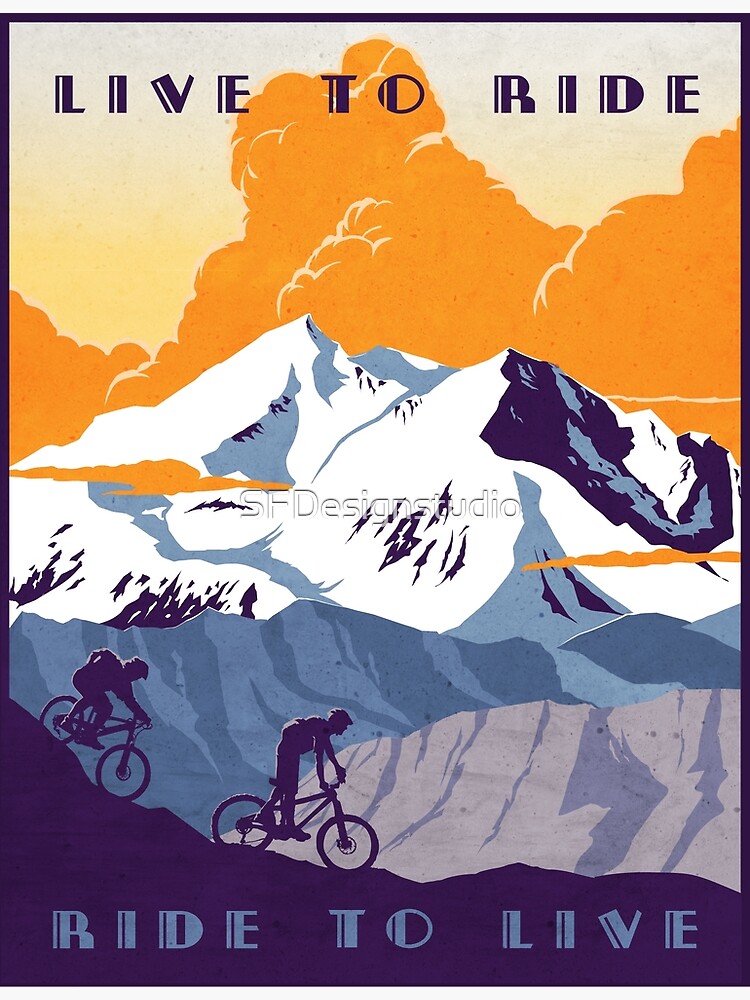 Live to Ride, Ride to Live retro cycling poster by SFDesignstudio