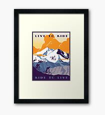 Live to Ride, Ride to Live Retro-Radsportplakat Gerahmtes Wandbild