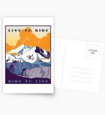 Live to Ride, Ride to Live retro cycling poster Postcards