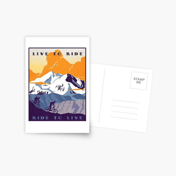 Item preview, Live to Ride, Ride to Live retro cycling poster designed and sold by SFDesignstudio.
