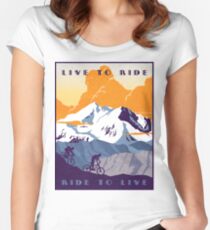 Live to Ride, Ride to Live retro cycling poster Fitted Scoop T-Shirt