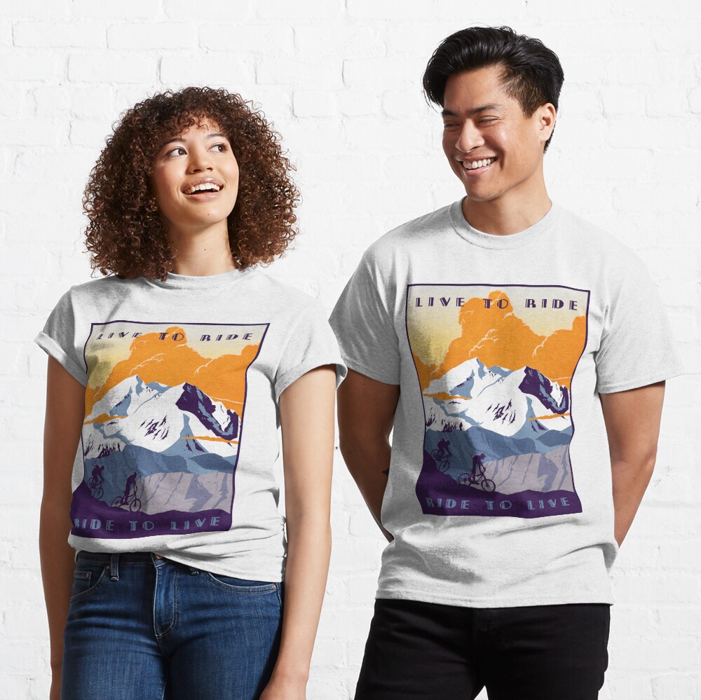 Live to Ride, Ride to Live retro cycling poster Classic T-Shirt