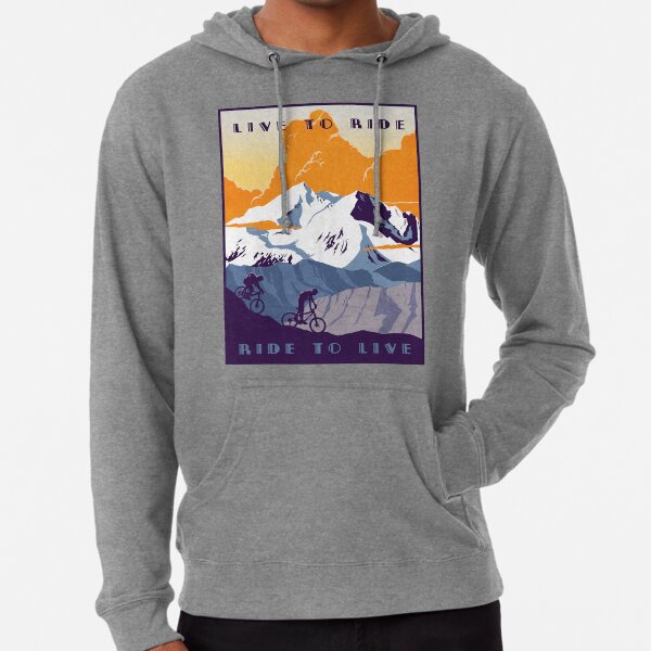 Live to Ride, Ride to Live retro cycling poster Lightweight Hoodie