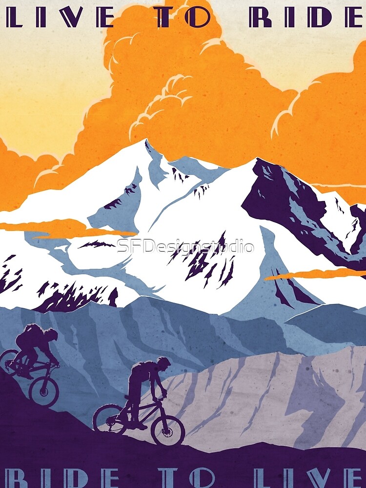 Live to Ride, Ride to Live retro cycling poster by SFDesignstudio