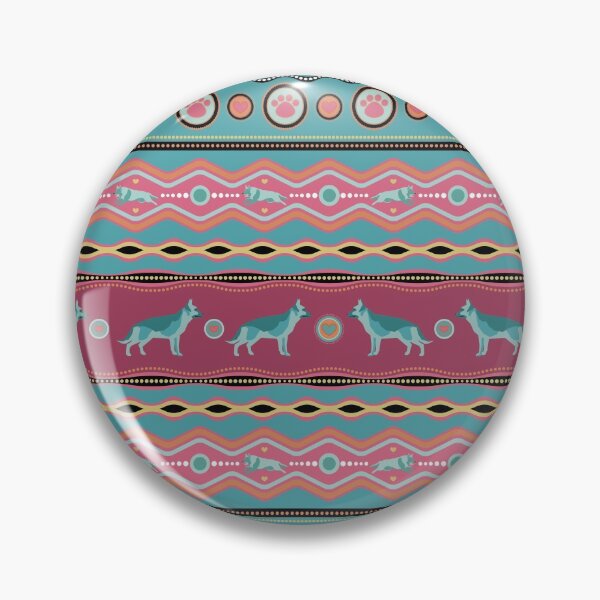 Item preview, German Shepherd Decorative Pattern in pastels designed and sold by k9printart.