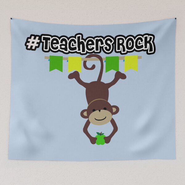 Item preview, Teachers Rock #teachersrock - Support our teachers design with cheeky monkey and granny smith apple designed and sold by Iskybibblle.