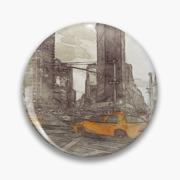 Item preview, NYC Yellow Cabs Flat Iron Building - SKETCH designed and sold by Art-Frankenberg.