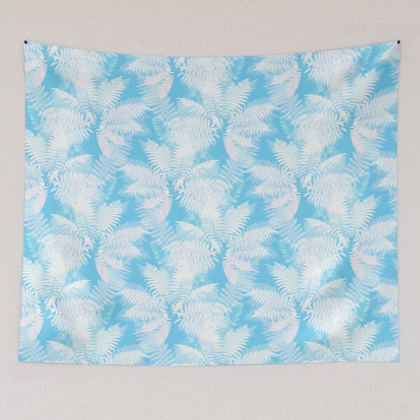 Item preview, winter blue fern pattern designed and sold by AsyaTury.