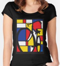 Mondrian Bicycle Women's Fitted Scoop T-Shirt