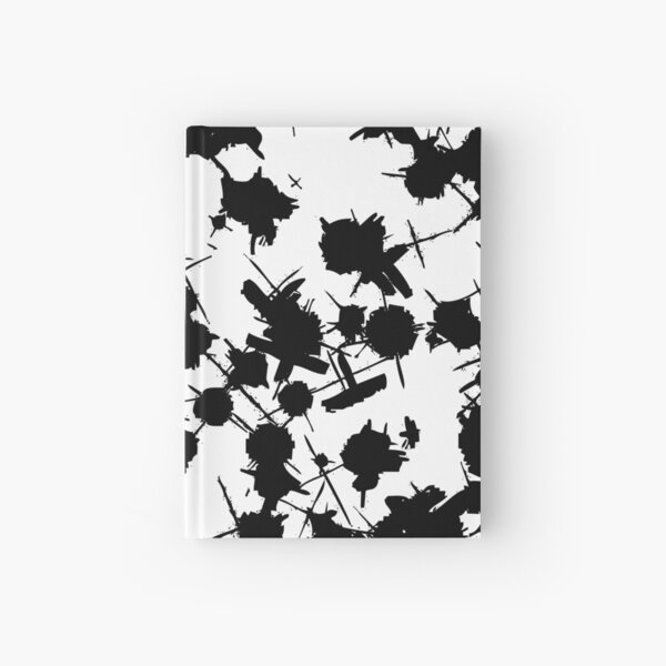 Creative Writer at Work Ink Splatter Pattern (Black and White) Hardcover Journal