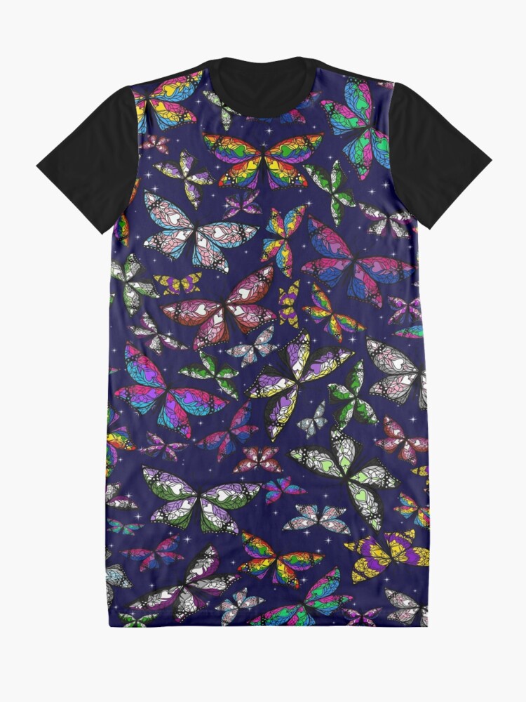 Alternate view of Fly With Pride: Butterfly Bonanza Graphic T-Shirt Dress