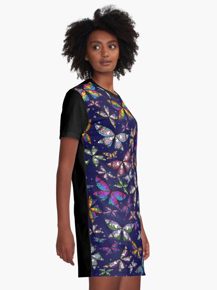 Alternate view of Fly With Pride: Butterfly Bonanza Graphic T-Shirt Dress
