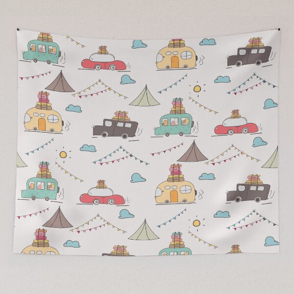 Item preview, Cute Camping Pattern designed and sold by AnastasiaDesign.