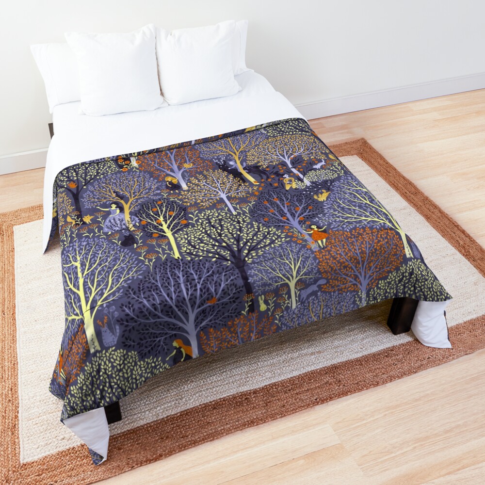 Magical Forest in blue Comforter