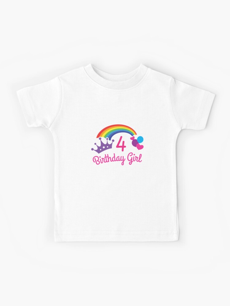 Girls Rainbow Princess 4th Shirt Princess Party" Kids T-Shirt for Sale by orangepieces Redbubble