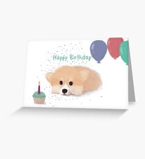 Happy Birthday Corgi Greeting Card