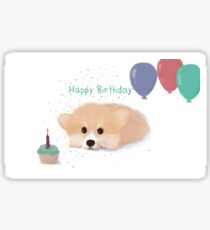 Pegatina Happy Birthday Corgi