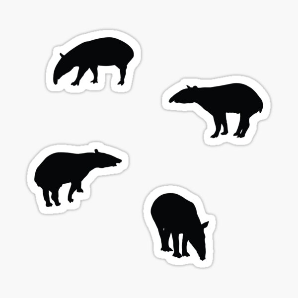 Vista previa del artículo con la obra «Patrón De Siluetas De Tapir Día Mundial Del Tapir», diseñado y vendido por Skizzenmonster.