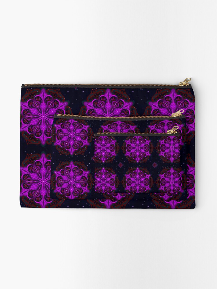Alternate view of Spaceborne Orchid Snowflake Zipper Pouch