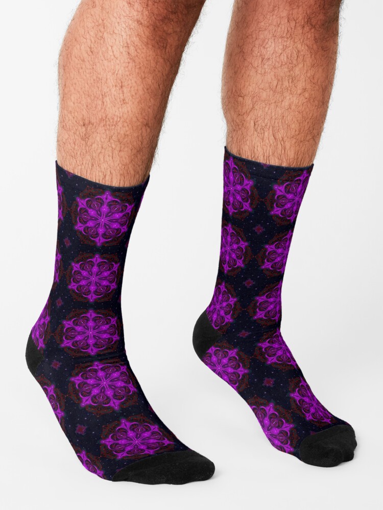 Alternate view of Spaceborne Orchid Snowflake Socks