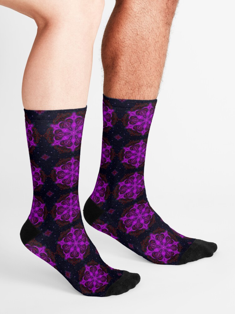 Alternate view of Spaceborne Orchid Snowflake Socks