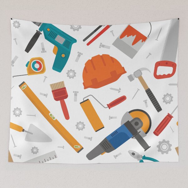 Item preview, Construction Tools Pattern designed and sold by AnastasiaDesign.