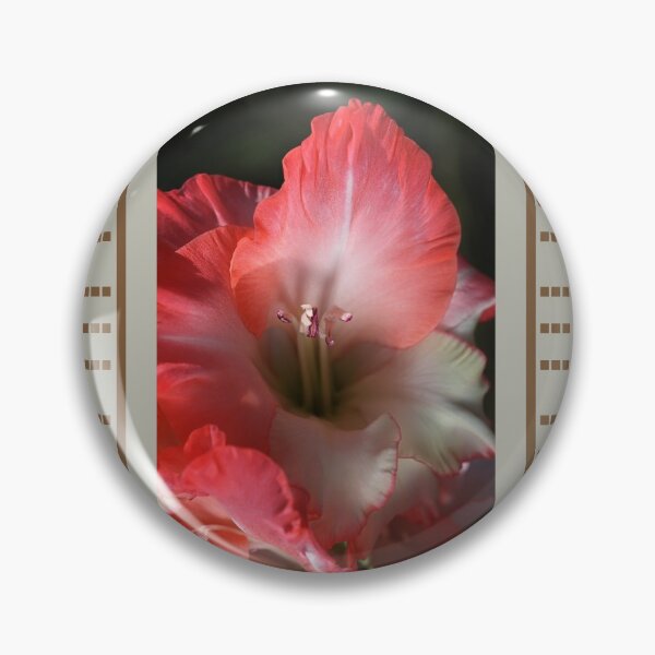 Item preview, Red And White Gladiolus Flower With Design designed and sold by Joy Watson - Natural Light Photography .
