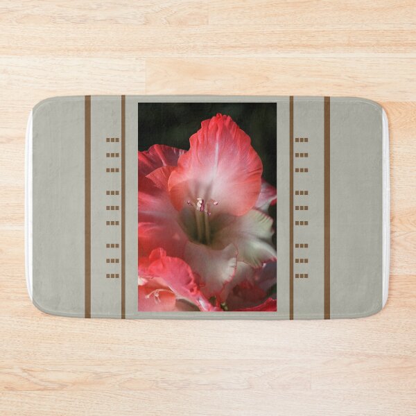 Item preview, Red And White Gladiolus Flower With Design designed and sold by Joy Watson - Natural Light Photography .