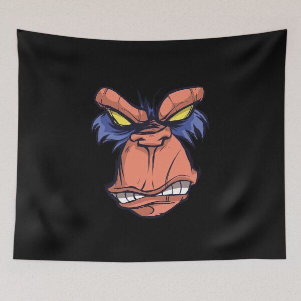 Item preview, Angry chimpanzee, monkey, monkey head, monkey face designed and sold by DerSenat.