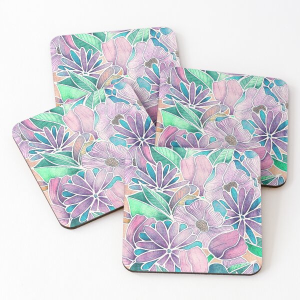 Item preview, Blossoming - lilac, mint & aqua designed and sold by Perrin Le Feuvre.