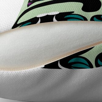 Alternate view of power cat Throw Pillow