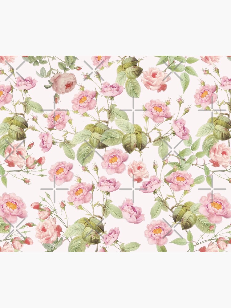 Old Vintage Roses on Pink Pattern by UtArt