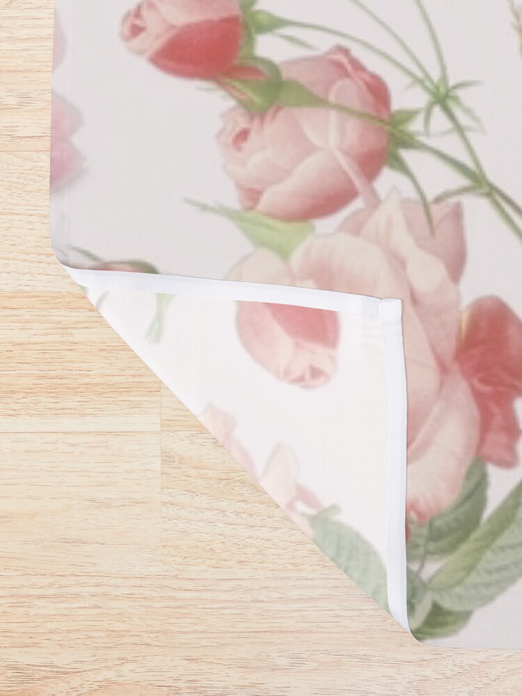 Alternate view of Old Vintage Roses on Pink Pattern Shower Curtain