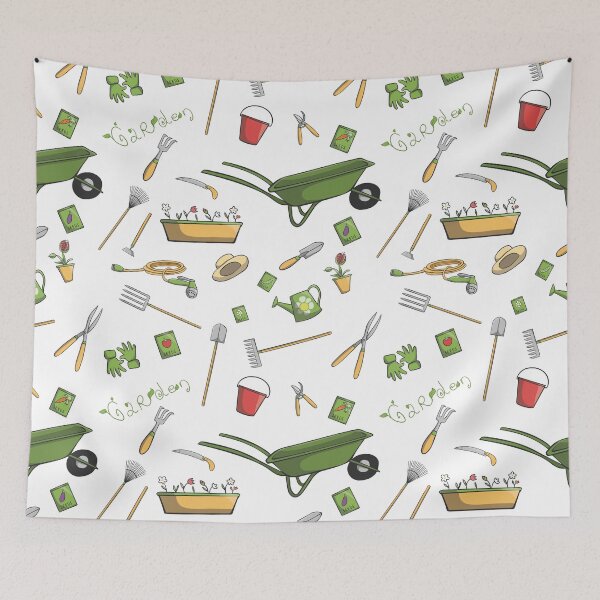 Item preview, Gardening Tools Pattern designed and sold by AnastasiaDesign.