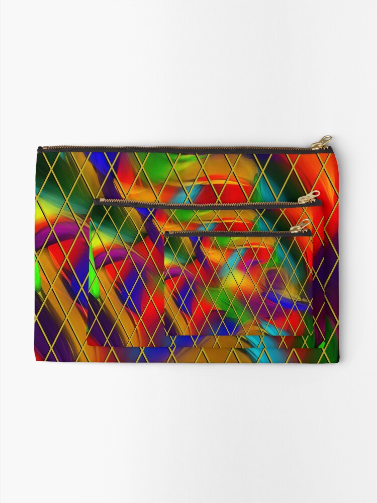 Alternate view of Golden Diamonds, Rainbow Void Zipper Pouch